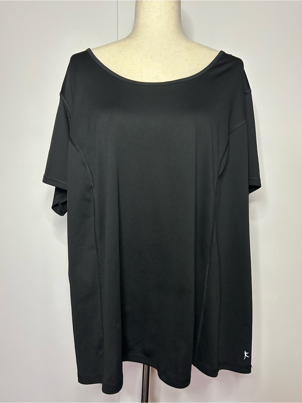 DANSKIN NOW Black Flowy Athletic Key Hole Back Detail T-Shirt